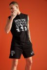 NBA ve Space Jam 2 Lisanslı Baskılı Oversize Fit Kapüşonlu Kolsuz Pamuklu Penye Tişört