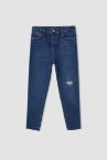 Erkek Çocuk Dad Fit Yırtık Detaylı Jean Pantolon