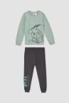 Erkek Çocuk Kral Şakir Lisanslı Regular Fit Bisiklet Yaka Lisanslı Uzun Kollu Pijama Takım