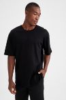 Oversize Fit Bisiklet Yaka Basic Kısa Kollu Tişört