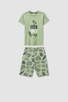 Erkek Çocuk Baskılı Kısa Kollu Pijama Takımı