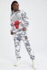 NBA Chicago Bulls Lisanslı Batik Desenli İçi Yumuşak Tüylü Jogger Eşofman Altı