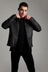Regular Fit Suni Deri Biker Ceket