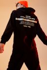 Oversize Fit Kapüşonlu Kanguru Cepli Slogan Desenli Uzun Kollu Sweatshirt