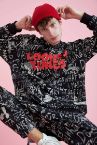 Coool Looney Tunes Lisanslı Oversize Fit Kapüşonlu Desenli İçi Yumuşak Tüylü Sweatshirt