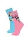 Короткие носки с лицензией PowerPuff Girls из хлопка, 2 пары