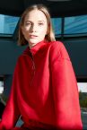 Dik Yaka Fermuarlı İçi Yumuşak Tüylü Oversize Fit Sweatshirt
