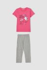 Kız Çocuk Unicorn Baskılı Kısa Kollu Pijama Takımı