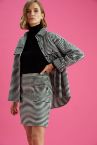 Oversize Fit Kazayağı Desenli Uzun Kollu Flanel Gömlek Tunik