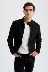 Slim Fit Dik Yaka İnce Mont