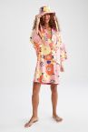 Defacto Fit Relax Fit Floral Pamuklu Plaj Kıyafeti