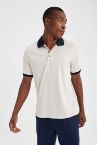 Regular Fit Polo Yaka Basic Kısa Kollu Pamuklu Penye Tişört