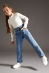 Kız Çocuk Slouchy Fit Geri Dönüşümlü Jean Pantolon