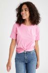 Slim Fit Basic Beli Düğüm Detaylı Tişört
