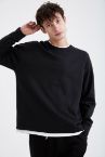 Oversize Fit Bisiklet Yaka Uzun Kollu İçi Yumuşak Tüylü Sweatshirt