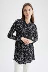 Regular Fit Floral Uzun Kollu Gömlek Tunik