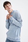 Oversize Kapüşonlu Kanguru Cepli Uzun Kollu Sweatshirt