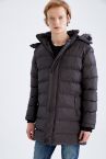 Slim Fit Kapüşonlu Su İtici Kalın Parka