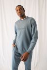 Oversize Fit Bisiklet Yaka Baskılı Uzun Kollu Sweatshirt