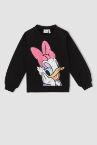 Kız Çocuk Daisy Duck Lisanslı Bisiklet Yaka Sweatshirt