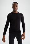 Regular Fit Bisiklet Yaka Basic Triko Kazak