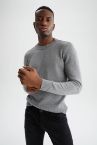 Regular Fit Bisiklet Yaka Basic Triko Kazak