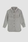 Kız Çocuk Oversize Fit Cepli Flanel Uzun Kollu Gömlek