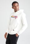 Defacto Fit Regular Fit Kapüşonlu Baskılı Sweatshirt