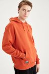 Uzun Kollu Kapüşonlu Oversize Fit Kanguru Cepli İçi Yumuşak Tüylü Sweatshirt