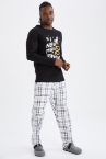 Regular Fit Baskılı Pamuklu Pijama Takımı