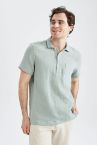 Regular Fit Polo Düğmeli Yaka Kısa Kollu Gömlek