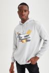Back To The Future Lisanslı Relax Fit Kapüşonlu Uzun Kollu Sweatshirt