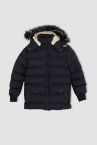 Erkek Çocuk Regular Fit Kapüşonlu Çıkarılabilir Suni Kürklü Pelüş Astarlı Isı Yalıtımlı Warmtech Mont Parka