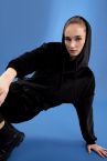 Basic Kapüşonlu Kanguru Cepli Relax Fit Kadife Sweatshirt