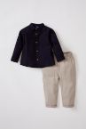 Erkek Bebek Regular Fit Uzun Kollu 2'li Woven Set