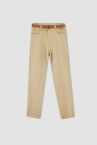 Erkek Çocuk Regular Fit Basic Kemerli Düz Paça Gabardin Pantolon