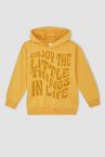 Erkek Çocuk Oversize Fit Slogan Baskılı Kapüşonlu Sweatshirt