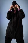Regular Fit Kapüşonlu Çıtçıtlı Twill Dokuma Tunik