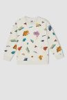 Erkek Çocuk İnce Kumaş Kral Şakir Lisanslı Relax Fit Bisiklet Yaka Desenli Sweatshirt