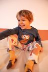 Erkek Bebek Desenli Uzun Kollu Organik Pamuklu Pijama Takım