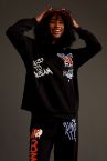 Coool Oversize Fit Slogan Baskılı Kapüşonlu Uzun Kollu Sweatshirt
