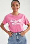 Regular Fit Slogan Baskılı Kısa Kollu Tişört