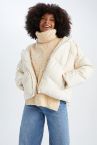 Regular Fit Su Geçirmez Suni Deri Mont