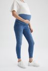 Skinny Fit Yüksek Bel Yırtık Detaylı Hamile Jean Pantolon