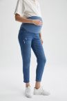 Boyfriend Yüksek Bel Yırtık Detaylı Hamile Jean Pantolonu