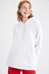 Oversize Fit Kapüşonlu Kanguru Cepli Sweatshirt