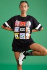 Coool BT21 Lisanslı Oversize Fit Bisiklet Yaka Baskılı Kısa Kollu Tişört
