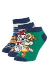Erkek Çocuk PAW Patrol Lisanslı Pamuklu 3'lü Kısa Çorap
