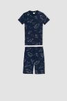 Erkek Çocuk Regular Fit Hayvan Desenli Kısa Kolu Şort Pijama Takım