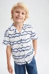 Erkek Çocuk Regular Fit Polo Yaka Poplin Kısa Kollu Gömlek